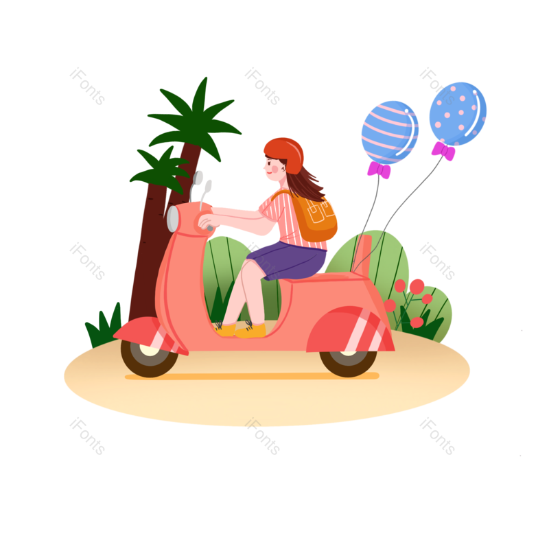 度假图片,旅行元素,放假PNG,手绘免抠素材